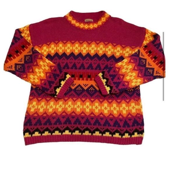 Courtney & Co. Basics Women's Pullover Sweater Long Sleeve Crewneck Orange Large - Picture 2 of 9